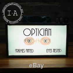 Vintage Optician Lighted Trade Sign Optometrist