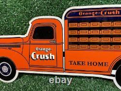 Vintage Orange Crush Porcelain Sign Gas Oil Lube Car Truck Beverage Advertising