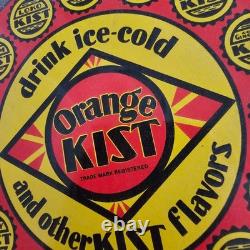 Vintage Orange Kist Ics Cold Old Us Gasoline Oil Gas Pump Enamel Porcelain Sign