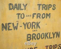 Vintage Original 1920's Auto Service Garage Pleasure Trips Tin Sign Wood Framed