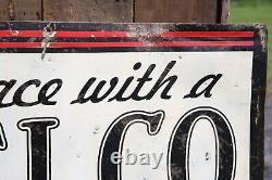 Vintage Original 1950s DELCO BATTERIES metal Sign Service Station advertising