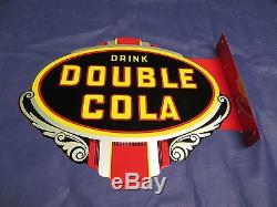 Vintage/Original DOUBLE COLA Metal Flange SignDated 1947VERY CLEANNICELQQK