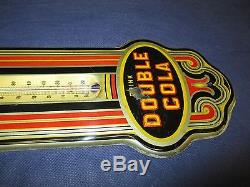 Vintage/Original DOUBLE COLA Soda Thermometer Metal Sign Dated 1940! VERY COOL