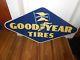 Vintage Original Goodyear Tires Porcelain 48 Advertising Sign Gas Station Oil