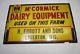 Vintage Original Ih Farmall Mccormick Deering Dairy Equipment Embossed Tin Sign