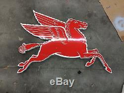 Vintage Original Mobil Pegasus Cookie Cutter Porcelain Sign Gas Oil