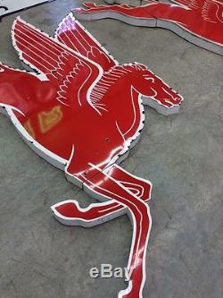 Vintage Original Mobil Pegasus Cookie Cutter Porcelain Sign Gas Oil