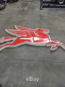 Vintage Original Mobil Pegasus Cookie Cutter Porcelain Sign Gas Oil