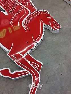 Vintage Original Mobil Pegasus Cookie Cutter Porcelain Sign Gas Oil