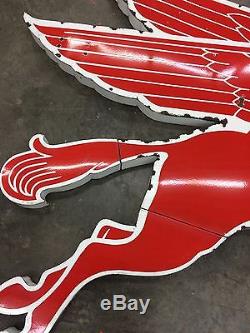 Vintage Original Mobil Pegasus Cookie Cutter Porcelain Sign Gas Oil