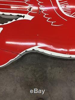 Vintage Original Mobil Pegasus Cookie Cutter Porcelain Sign Gas Oil