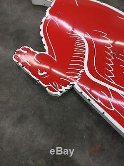 Vintage Original Mobil Pegasus Cookie Cutter Porcelain Sign Gas Oil