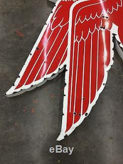 Vintage Original Mobil Pegasus Cookie Cutter Porcelain Sign Gas Oil