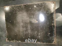 Vintage Original Old Porcelain Enamel Sign Guru Stainless Still Utensils 1960