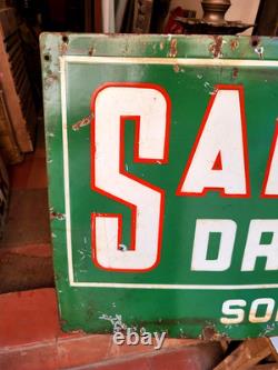 Vintage Original Porcelain Enamel Sign Samsons Drasses Dealer Sign Rare 1940