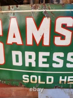 Vintage Original Porcelain Enamel Sign Samsons Drasses Dealer Sign Rare 1940