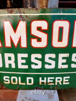Vintage Original Porcelain Enamel Sign Samsons Drasses Dealer Sign Rare 1940