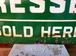 Vintage Original Porcelain Enamel Sign Samsons Drasses Dealer Sign Rare 1940