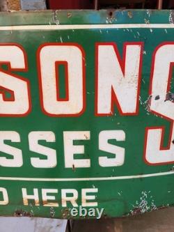 Vintage Original Porcelain Enamel Sign Samsons Drasses Dealer Sign Rare 1940