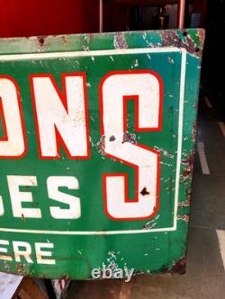 Vintage Original Porcelain Enamel Sign Samsons Drasses Dealer Sign Rare 1940