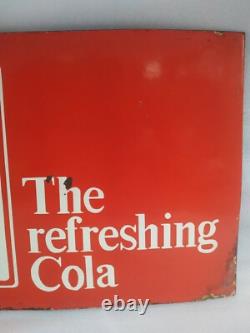 Vintage Original Porcelain Enamel Sign Thums Up The Refreshing Cola Drink Sign