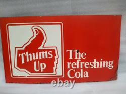 Vintage Original Porcelain Enamel Sign Thums Up The Refreshing Cola Drink Sign