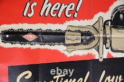 Vintage Original Titan Sportsman Chainsaw Sign Banner Poster Dealer Promo 1950's
