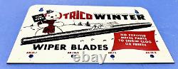 Vintage Original Trico Wiper Blade Sign Snowman Winter Graphic Rare Sign Gas Oil