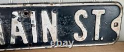 Vintage Original W. MAIN ST. Street /Road Sign Embossed 24x6 White & Black