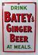 Vintage Original C1920 Batey's Ginger Beer Enamel Advertising Sign