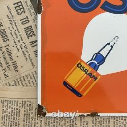 Vintage Osram Auto Lampen 8x12 Inches Porcelain Enamel Sign