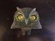 Vintage Owl License Plate Topper Glass Eyes National Colortype Kentucky Gas Oil