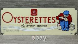 Vintage Oysterettes Porcelain Sign Soup Cracker Gas Station Grocery Store Oil