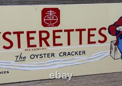 Vintage Oysterettes Porcelain Sign Soup Cracker Gas Station Grocery Store Oil