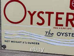 Vintage Oysterettes Porcelain Sign Soup Cracker Gas Station Grocery Store Oil