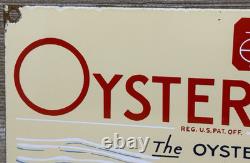 Vintage Oysterettes Porcelain Sign Soup Cracker Gas Station Grocery Store Oil