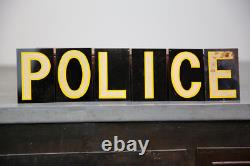 Vintage POLICE Department Metal Letter Door Sign Smaltz paint Police Officer cop