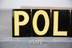 Vintage POLICE Department Metal Letter Door Sign Smaltz paint Police Officer cop