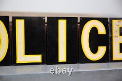 Vintage POLICE Department Metal Letter Door Sign Smaltz paint Police Officer cop