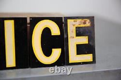 Vintage POLICE Department Metal Letter Door Sign Smaltz paint Police Officer cop