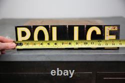 Vintage POLICE Department Metal Letter Door Sign Smaltz paint Police Officer cop