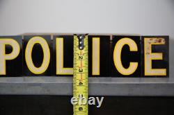 Vintage POLICE Department Metal Letter Door Sign Smaltz paint Police Officer cop