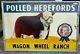 Vintage Polled Herefords Wagon Wheel Ranch Sign Farm Cow Holstein Dairy Milk
