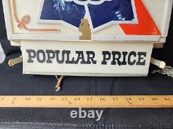 Vintage Pabst Blue Ribbon Light Up Bubble Sign Damaged 2 Sided Advertising