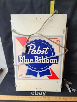 Vintage Pabst Blue Ribbon Light Up Bubble Sign Damaged 2 Sided Advertising