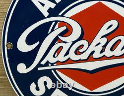 Vintage Packard Porcelain Dealership Sign Service Station Gas Oil Metal Gasoline