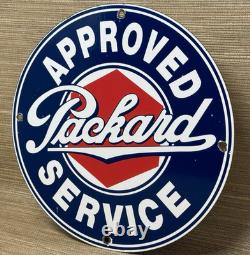 Vintage Packard Porcelain Dealership Sign Service Station Gas Oil Metal Gasoline