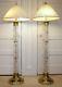 Vintage Pair Of Dresden Crystal & Brass Floor Lamps. Hand Cut Signed. Stunning