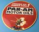 Vintage Pan-am Sign American Soldiers Usa Army Gasoline Service Porcelain Sign