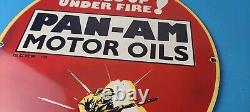 Vintage Pan-am Sign American Soldiers USA Army Gasoline Service Porcelain Sign